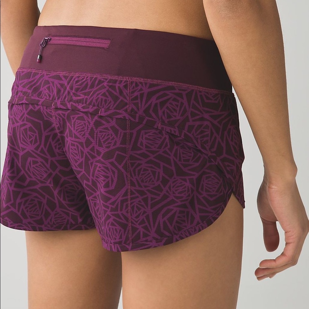 Lululemon Speed Shorts Posey Red Grape